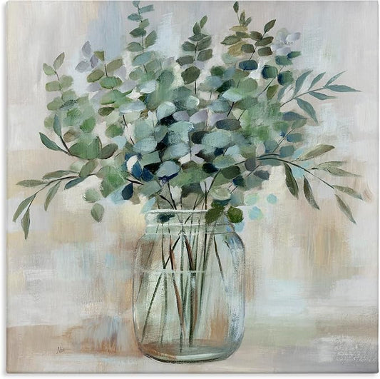 Soothing Eucalyptus Herb, 17 x 17 Inch Canvas Wall Art | Stupell Industries · By Nan · Ready to hang · Rustic farmhouse charm for kitchen or living spaces · Made in USA