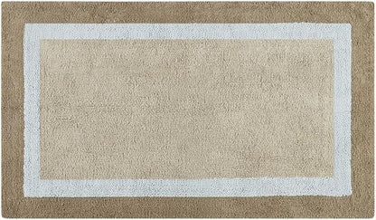 Madison Park Amherst Tufted Bath Rug Cotton Non-Slip, 27 x 45, Blue | Quick Dry, Ultra Soft, Pile, Machine Washable, Absorbent, OEKO-TEX Certified