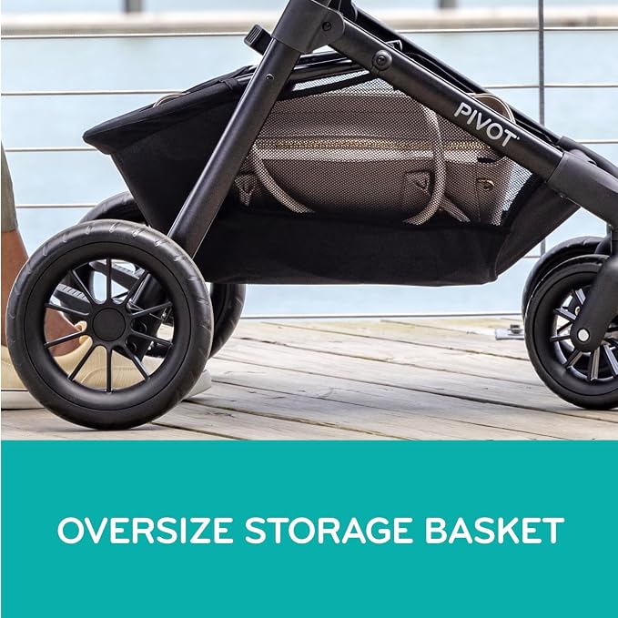 Evenflo Pivot Modular Travel System w/LiteMax Preemie and Infant Car Seat | 6 Modes of Use, Rear-Facing Mode for Infants 3-30 lbs, Stroller use up to 50 lbs (Dusty Rose Pink)