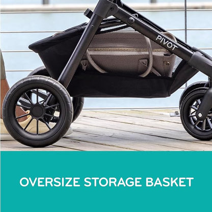 Evenflo Pivot Modular Travel System w/LiteMax Preemie and Infant Car Seat | 6 Modes of Use, Rear-Facing Mode for Infants 3-30 lbs, Stroller use up to 50 lbs (Dusty Rose Pink)