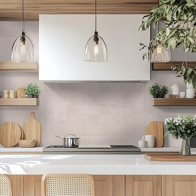 M S International Renzo Dove Glossy Ceramic Square Wall Tile for Bathroom, Kitchen Backsplash, Accent, and Shower - Sample