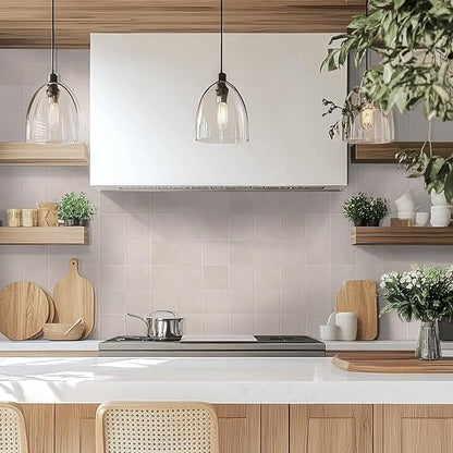 M S International Renzo Dove Glossy Ceramic Square Wall Tile for Bathroom, Kitchen Backsplash, Accent, and Shower - Sample