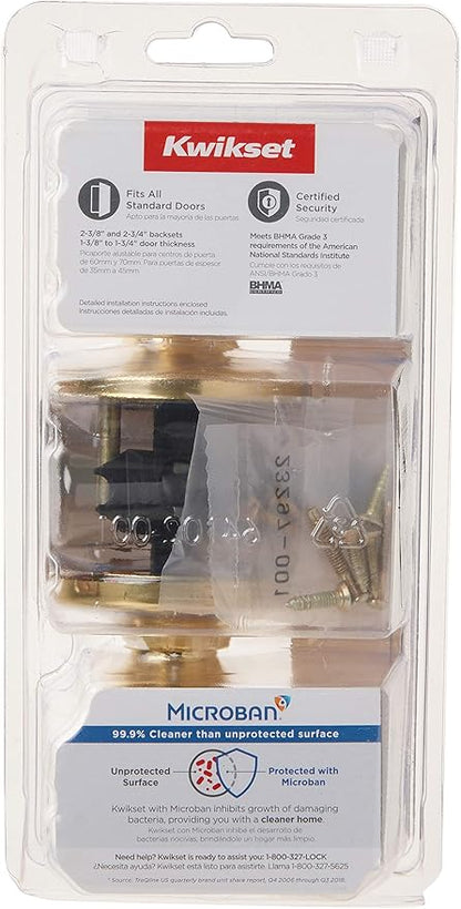 Kwikset 200M 3 CP 7/8RFL RCS 92001-519 Mobile Home Hall and Closet Door Knob in Polished Brass (Pack of 2)
