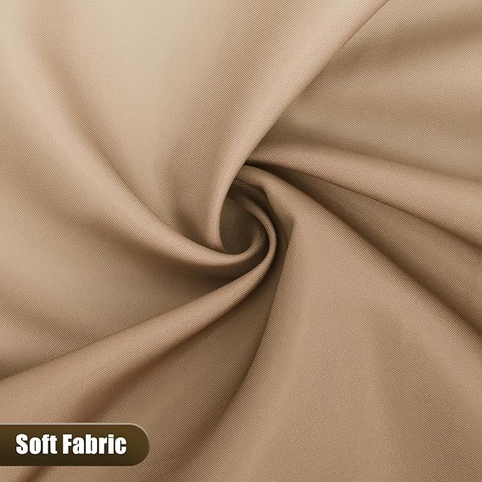 OLANLY Luxury Beige and White Ombre Shower Curtain Sets with 12 Hooks, Waterproof and Washable Decorative Shower Curtains for Bathroom, 72x72 Inches