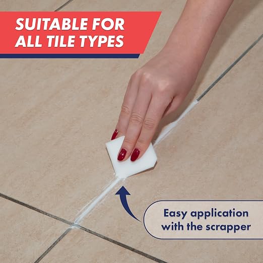 Tile Grout Repair Kit, Refresh Tile Grout Filler (2 Pack, White) | Restore & Renew Tile Joints, Fast-Drying Grout Sealer & Paint, Squeeze Tube for Bathroom, Shower & Kitchen Floors, Waterproof