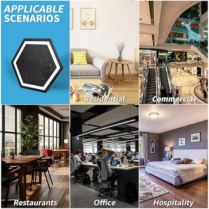 Art3d 10-Pack Hexagon Peel and Stick Flooring Tile Marble Look, Self Adhesive Waterproof Vinyl Floor Tile for Living Room, Kitchen, Bathroom, Bedroom, 11.8" x 10.2" Black Marble