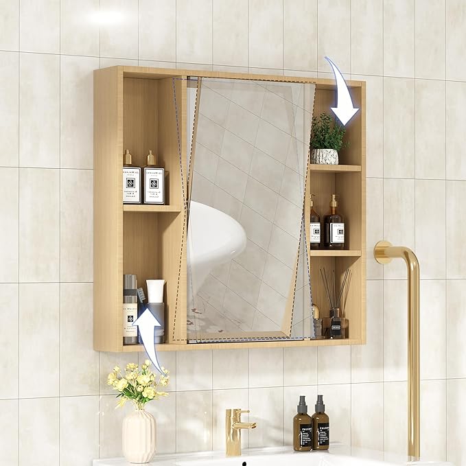 30" Floating Vanity ADA Compliant Modern Wall-Mount Small Bathroom Vanity with Ceramics Sink Modern Hand & Mirror Cabinet Combo with Two Doors for Elderly, Seniors, Handicap & Disabled
