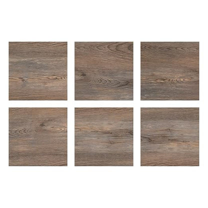 FloorPops FP3323 Knotting Hill Peel & Stick Floor Tiles, Brown (Pack of 6)