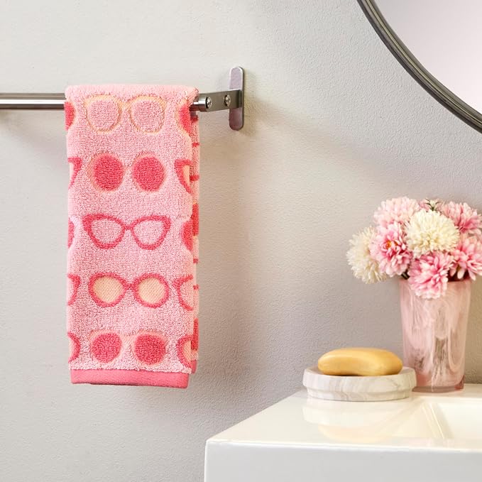 SKL Home Summer Shades Hand Towel Set-2pc, 100% Cotton Jacquard, Blush | Soft & absorbent. For use in the bathroom, kitchen or bar. Great for summer fun & everyday décor.