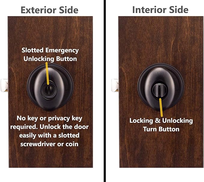 Copper Creek EK2030TB Egg Door Knob, Privacy Function, 2 Pack, in Tuscan Bronze