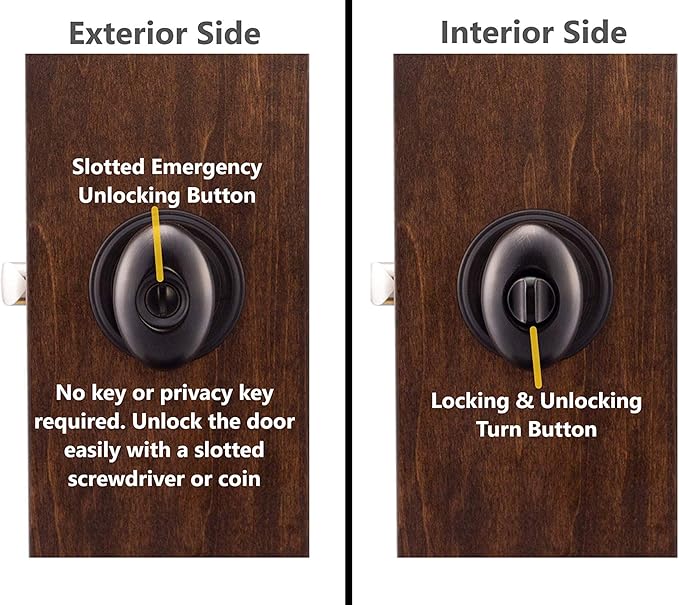 Copper Creek EK2030TB Egg Door Knob, Privacy Function, 1 Pack, in Tuscan Bronze