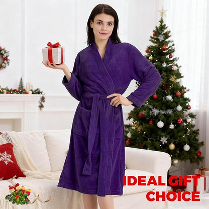 Towel Robe for Women – Soft Absorbent Kimono Bathrobe, Quick-Dry Spa Shower & Hotel Use
