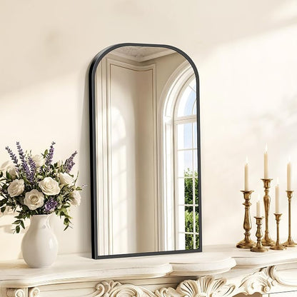 COFENY Bathroom Mirror, 16x32 inch Black Rectangle Wall Mounted Mirror with Thin Frame, Bathroom Vanity Mirrors for Over Sink, Entryway, Living Room, Bedroom
