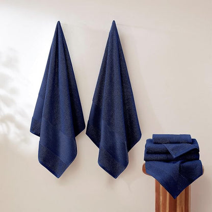 Modern Threads Air Cloud 18-Piece Towel Set - 100% Zero-Twist Cotton, 500 GSM, Quick Dry & Plush, Navy