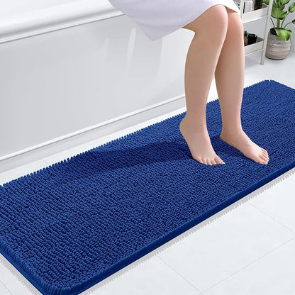OLANLY Bathroom Runner Rugs 59x20, Extra Soft Absorbent Chenille Bath Rugs | Royal Blue, Quick-Drying Rubber Backing, Washable Long Bath Mat for Bathroom Floor, Tub and Shower, Home Decor Accessories