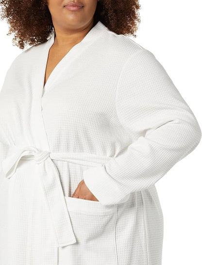 Amazon Essentials Women's Lightweight Waffle Full-Length Bath Robe (Available in Plus Size)