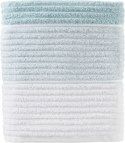 SKL Home Planet Ombre Bath Towel, 100% Turkish Cotton, Aqua | 600 GSM weight. Spa-level quality. Soft & absorbent textured jacquard.