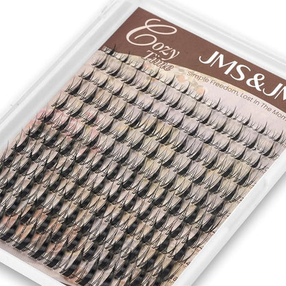 JMS&JMS Fairy Lash Clusters Manga Lashes Invisible Band, Anime Eyelashes | C Curl 8-18mix Super Thin Clear Band Reusable Soft Comfortable Natural Lash Extensions Lash Clusters with Spikes