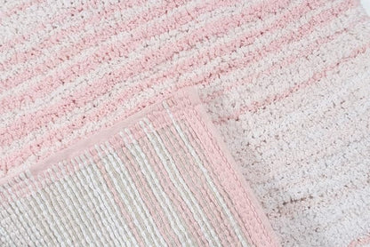 Home Weavers 100% Cotton Gradiation Collection Bathroom Décor | Washable Rug | Bathroom Mat | Kitchen Mat | Bathroom Rug Set | Bath Mat Set | Bath Floor Mat Non Slip, 5 Piece Set with Contour, Pink
