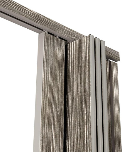 36" x 80" Premium Foldable Accordion Doors,Heavy Duty,Taupe | Foldable accordion doors w/ double‑walled heavy‑duty panels, ideal as interior room dividers for privacy, space‑saving design