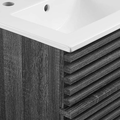 Modway Render 18" Wall-Mount Bathroom Vanity in Charcoal White