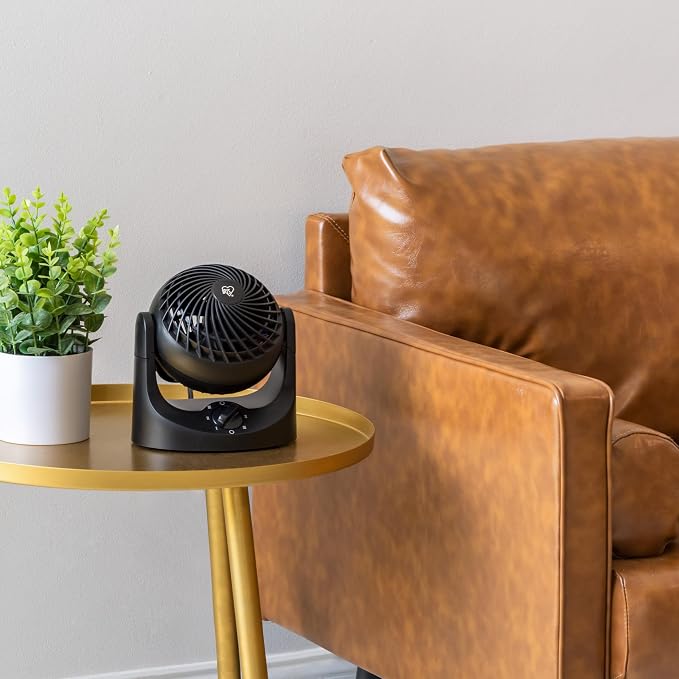 IRIS USA WOOZOO Mini Desk Fan, Dorm Bedside Office, Quiet, 112° Tilt, Black | 32ft Max Air Distance, 108ft² Coverage, 112° Adjustable Vertical Tilt, 27db