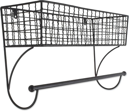 DII Rustic Farmhouse Bathroom Décor, Metal Storage, Large Towel Bar, Black