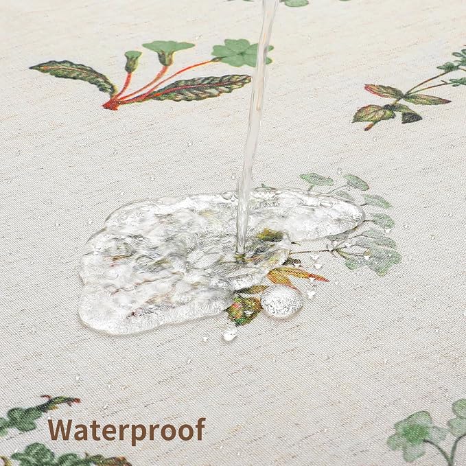 Colorful Star Farmhouse Green Floral Linen Shower Curtain, 72" W x 72" L | Vintage Boho Shower Curtain for Bathroom, French Country Pattern Waterproof Bathroom Curtains with 12 Clear Hooks