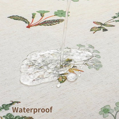 Colorful Star Farmhouse Green Floral Linen Shower Curtain, 72" W x 72" L | Vintage Boho Shower Curtain for Bathroom, French Country Pattern Waterproof Bathroom Curtains with 12 Clear Hooks