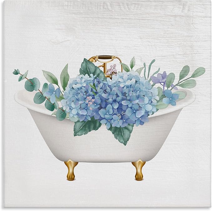 Stupell Industries Chic Bathtub Hydrangea Blossoms Canvas Wall Art, Design by Lil' Rue | Stupell Industries | 30 x 30 Inches, Easy to Hang and Sturdy, Made in USA, by Lil' Rue