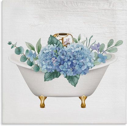 Stupell Industries Chic Bathtub Hydrangea Blossoms Canvas Wall Art, Design by Lil' Rue | Stupell Industries | 30 x 30 Inches, Easy to Hang and Sturdy, Made in USA, by Lil' Rue