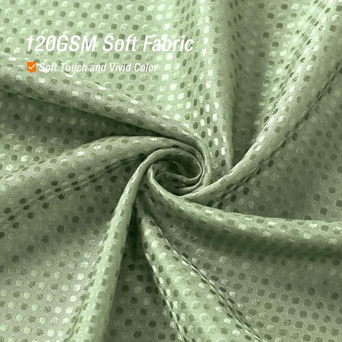 Small Stall Sage Green Fabric Shower Curtain, 36 x 72 | Narrow Half Cloth-Textured Shower Curtain for Bathroom, Water Repellent, Machine Washable