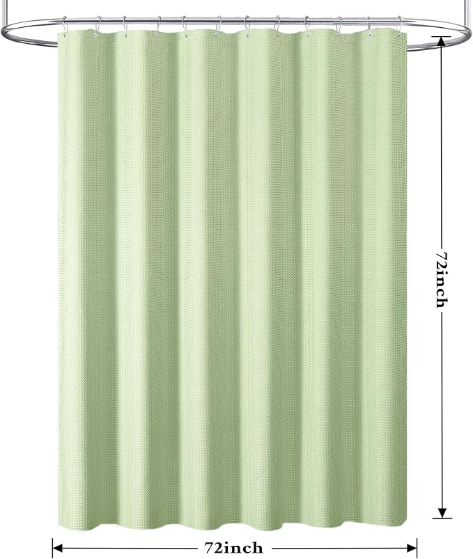 Tititex Solid Sage Green Cloth Fabric Shower Curtain Liner with 2 Magnets - Texture Soft Hotel Quality Waterproof Shower Liner, Light-Weight & Machine Washable 72x72 inch