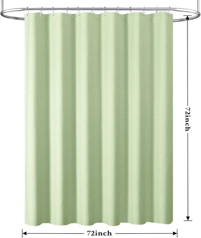 Tititex Solid Sage Green Cloth Fabric Shower Curtain Liner with 2 Magnets - Texture Soft Hotel Quality Waterproof Shower Liner, Light-Weight & Machine Washable 72x72 inch