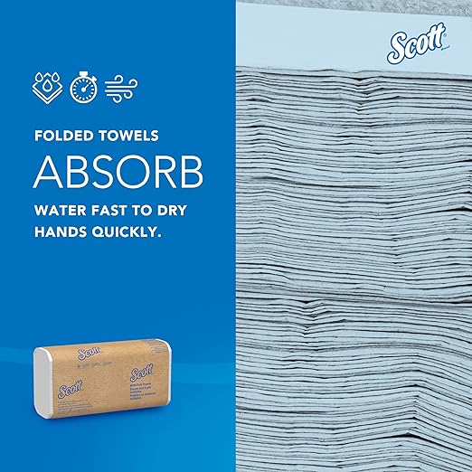 Scott Professional Universal Multifold Paper Towels, Bulk (03650), Absorbency Pockets, White, 9.2"x9.4" Towel, Compressed, Compact Case (250 Sheets/Pack, 12 Packs/Case, 3,000 Sheet Total)