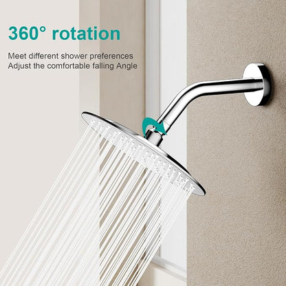 All Metal Rain Shower Head - Heavy Duty Stainless Steel, Easy Install, High Water Flow, Ultra-Thin Modern Design for Bathroom (Chrome, 8)