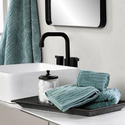 SKL Home CloudSoft Washcloth Set, 4-Piece, 100% Cotton Luxury, Teal | Premium spa-level quality. 520 GSM weight. Ultra plush & absorbent.