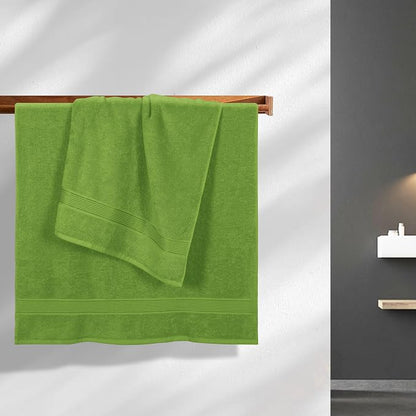 Cotton 2 Pack Oversized Bath Towel Set 28x55 inches, Large Bath Towels, Ultra Absorbant Compact Quickdry & Lightweight Towel, Ideal for Gym Travel Camp Pool - Kiwi Green