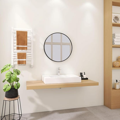 SJ Star&Jane 29" x 19" in Solid Surface Bathroom Sink, Wall-Mount or Countertop Vessel Sink, Rectangle Floating Vanity Sink, Pre-installed Faucet Holes, Durable Modern Design