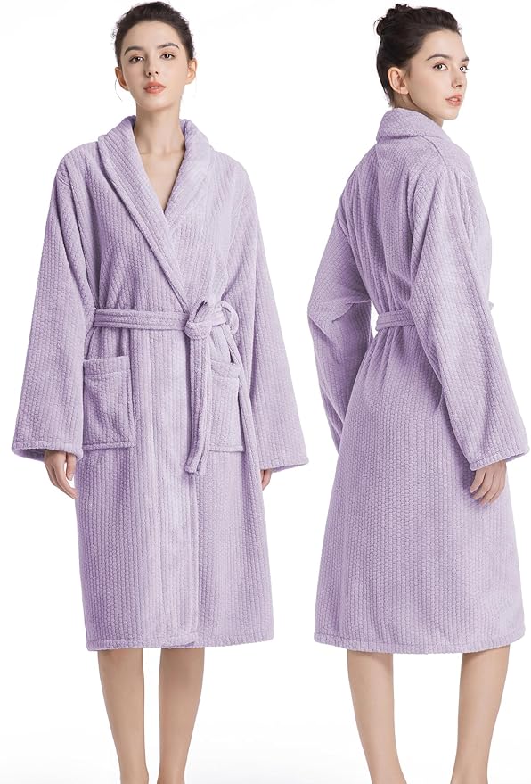 Plush Bath Robes For Women After Shower,Soft Long Towel Robe,Quick Dry&Warm Womens Bathrobe