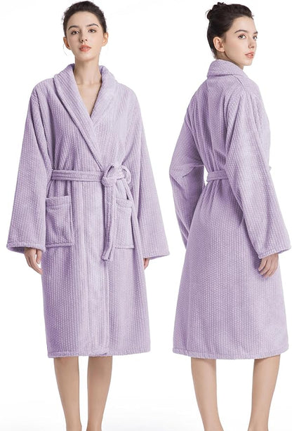 Plush Bath Robes For Women After Shower,Soft Long Towel Robe,Quick Dry&Warm Womens Bathrobe