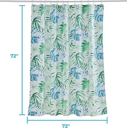 Linenspa Green Leaf Shower Curtain Water Resistant, Machine Washable, Polyester Dorm Room Essentials
