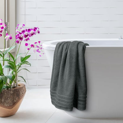 Avalon Towels Bath Towels Set of 4, Size 30 x 60 Inches - 60% Cotton, 40% Viscose Made from Bamboo, Soft and Absorbent, Thin and Quick Drying, Lightweight, Perfect for Daily Use