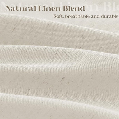 Oatmeal Linen Shower Curtain for Bathroom Water Repellent 72x84 Inch | Extra Long XLong Tall, Shower Curtains 84 Inches Long, Greige Greyish Beige, Neutral Country Farmhouse Boho, Drapes for Bath