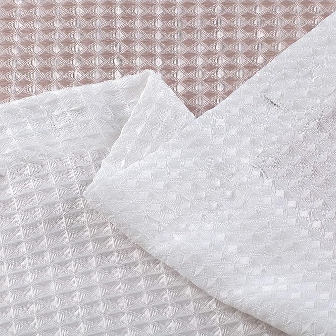 Dainty Home Ombre Waffle Weave Shower Curtain (Blush with 12 Hooks)