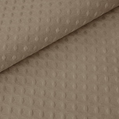 RiverDream Heavyweight Waffle No Hook Shower Curtain with Liner,Linen,71x74 | Dotted Waffle,Snap-in Liner,Heavy Duty,Quick Dry,Mesh Top Window,With Bottom Magnets,Hotel-Grade,Washable,Standard Size