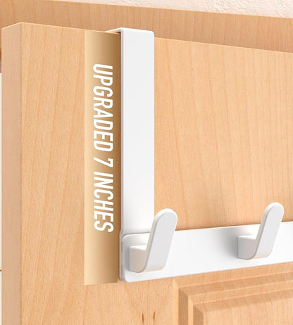 Over The Door Hooks Hanger, Heavy Duty Rack for Winter Coat, Fits 1 3/4" Doors, L7U - Bathroom Accessories and Towel Organizer Holder - White