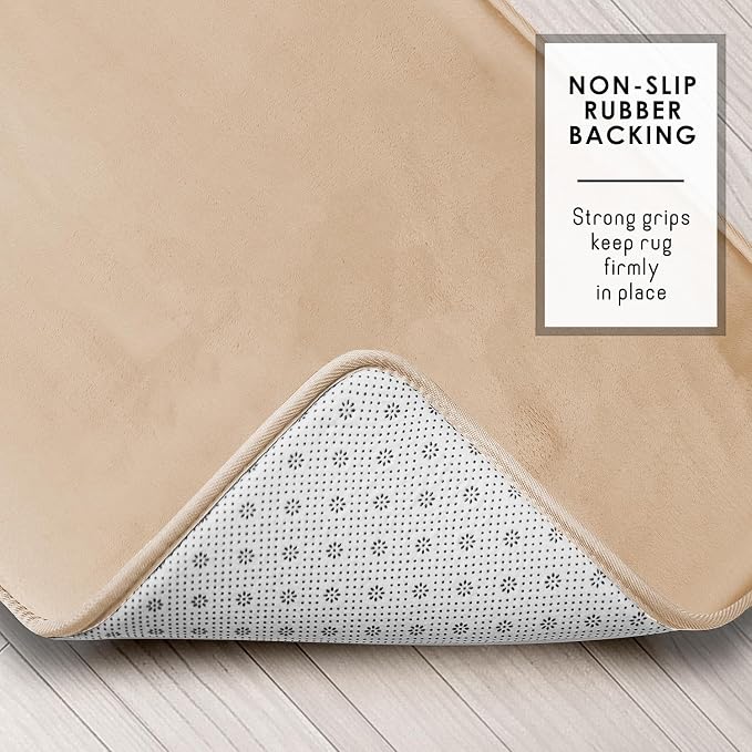 Clara Clark Bathroom Rugs, Velvet Memory Foam Bath Mat, Non-Slip Bath Rugs, Machine Wash, Dries Quickly, Ultra Soft Plush Bath Mats for Bathroom,