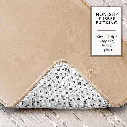 Clara Clark Bathroom Rugs, Velvet Memory Foam Bath Mat, Non-Slip Bath Rugs, Machine Wash, Dries Quickly, Ultra Soft Plush Bath Mats for Bathroom,