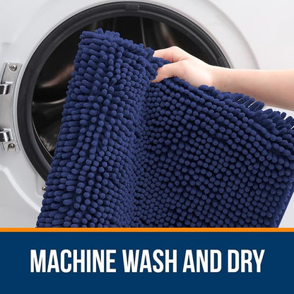 OLANLY Large Bathroom Rugs 50x30, Extra Soft Absorbent Chenille Bath Rugs | Twilight Sapphire, Quick-Drying Rubber Backing, Washable Bath Mat for Bathroom Floor, Tub and Shower, Home Decor Accessories